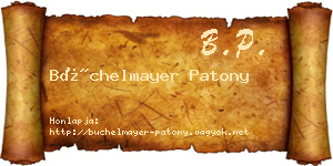 Büchelmayer Patony névjegykártya